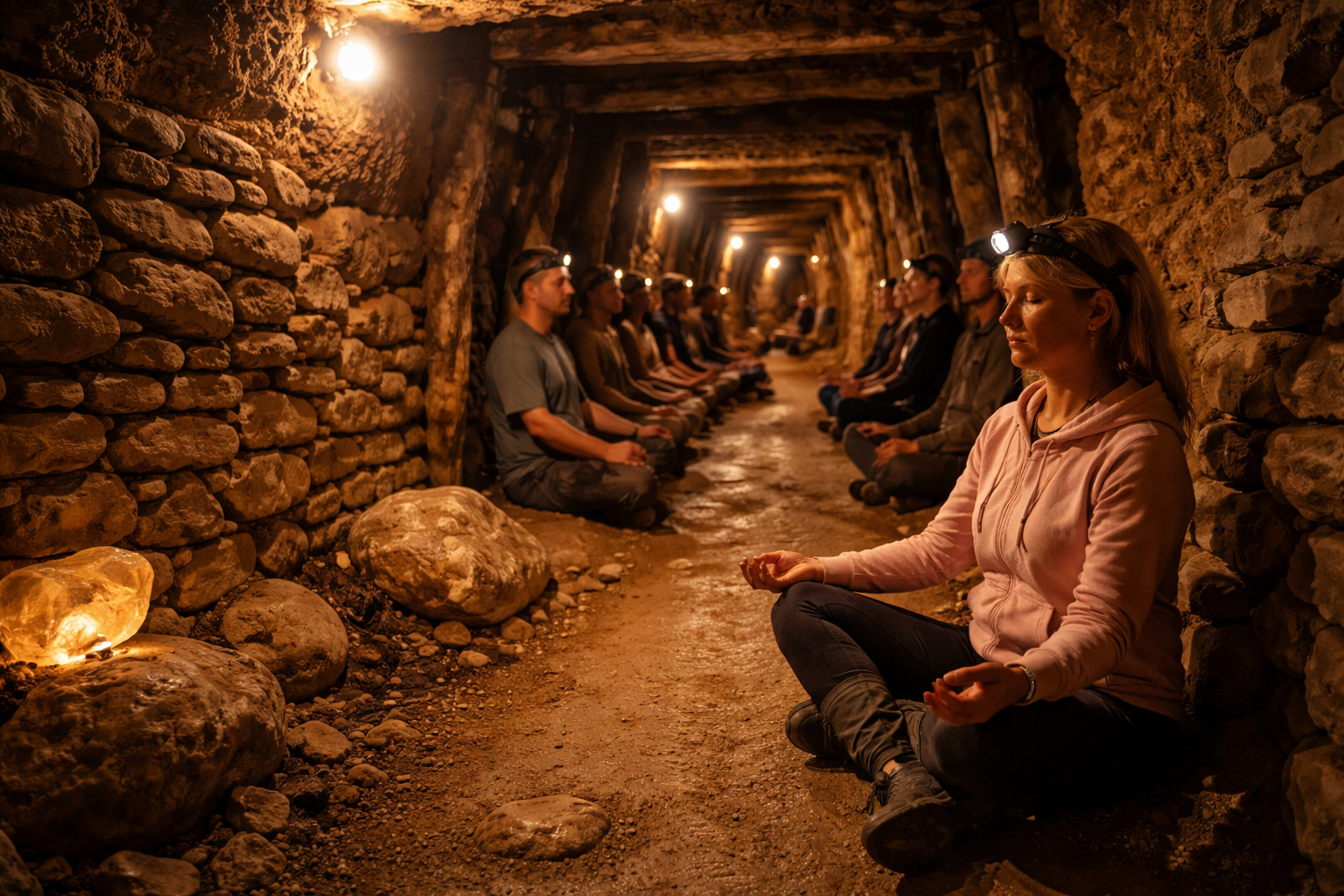 Meditace v podzemních tunelech Ravne